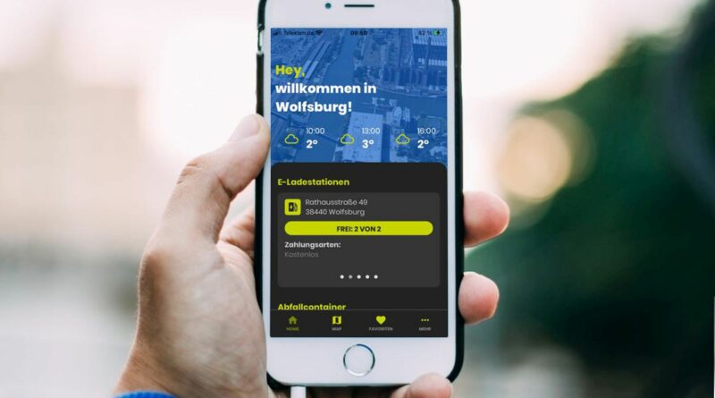 Wolfsburg-App auf einem Smartphone