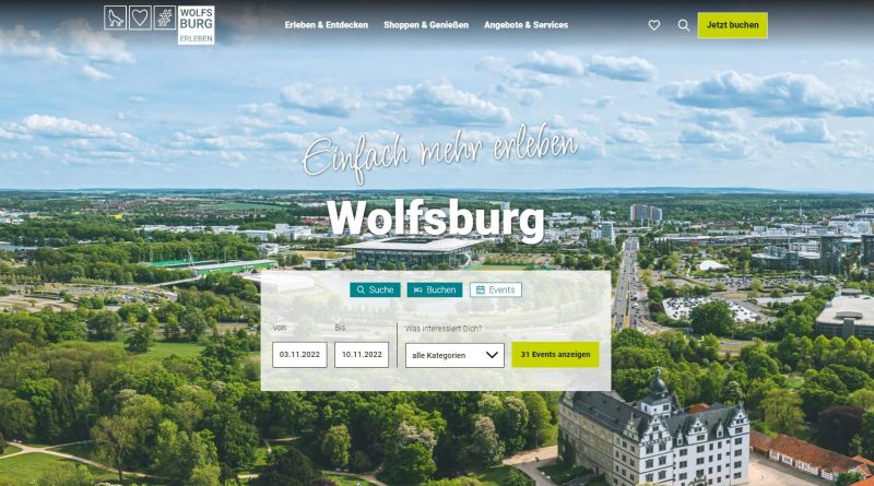 Startseite des Erlebnisportal für Wolfsburg